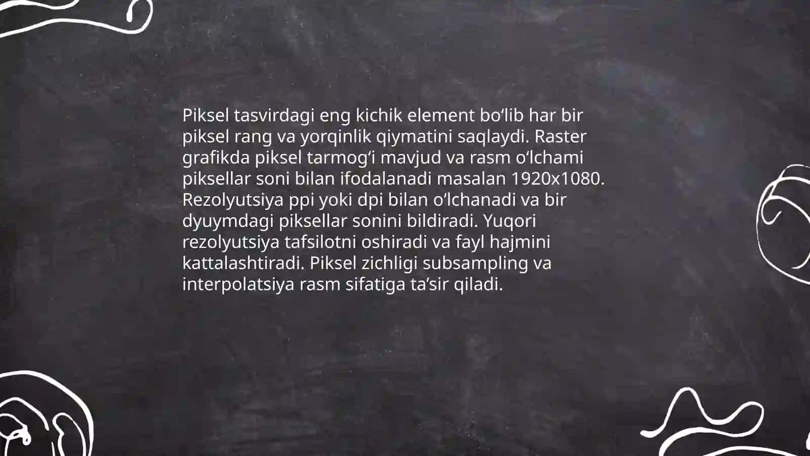Grafik ma'lumotlarni kodlash 4