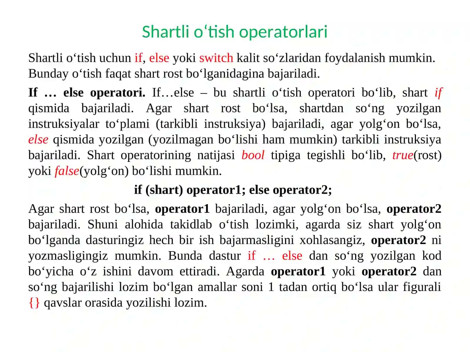 Shart operatorlari 4
