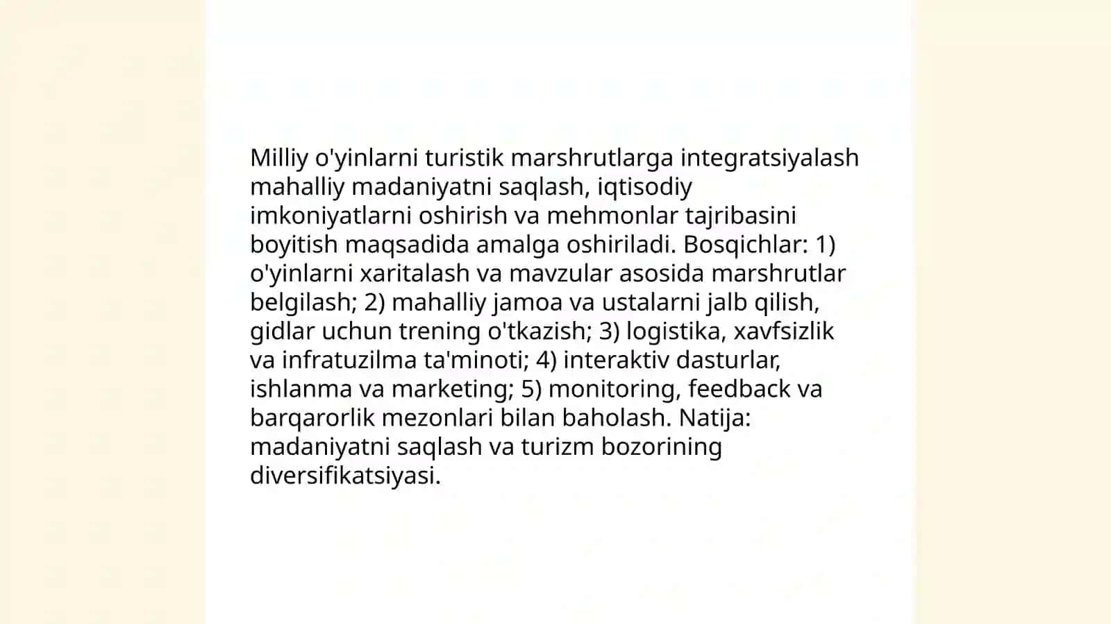 Turizmda milliy uyinlarni brend sifatida rivojlantirish strategiyalari 4