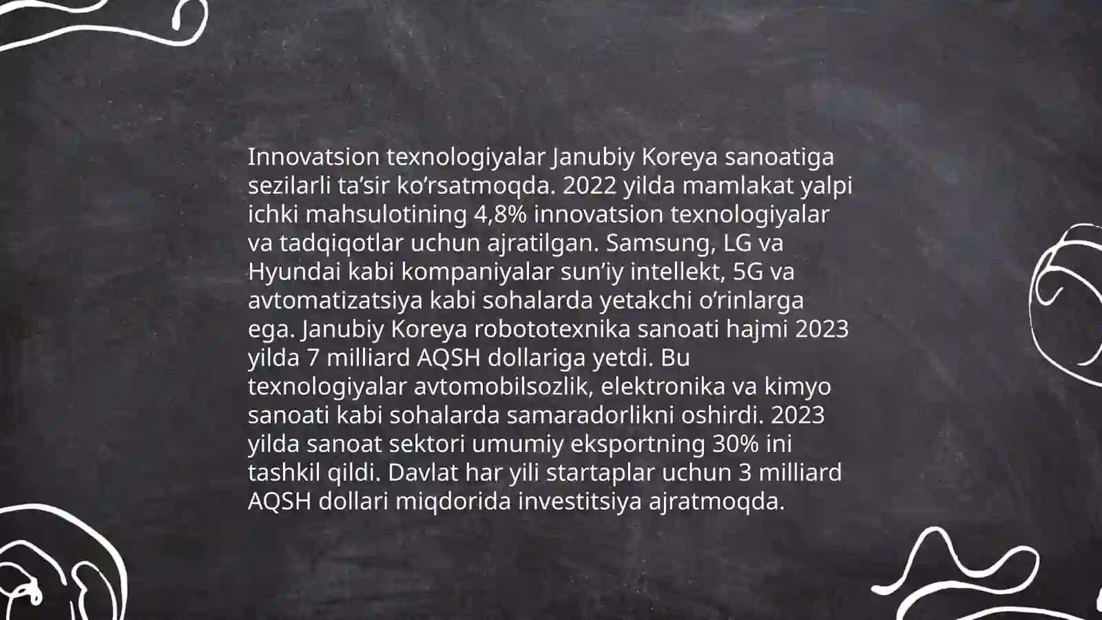 Janubiy Koreya sanoati: Innovatsion rivojlanish va davlat siyosatining tarmoqlar iqtisodiyotiga ta’siri 4