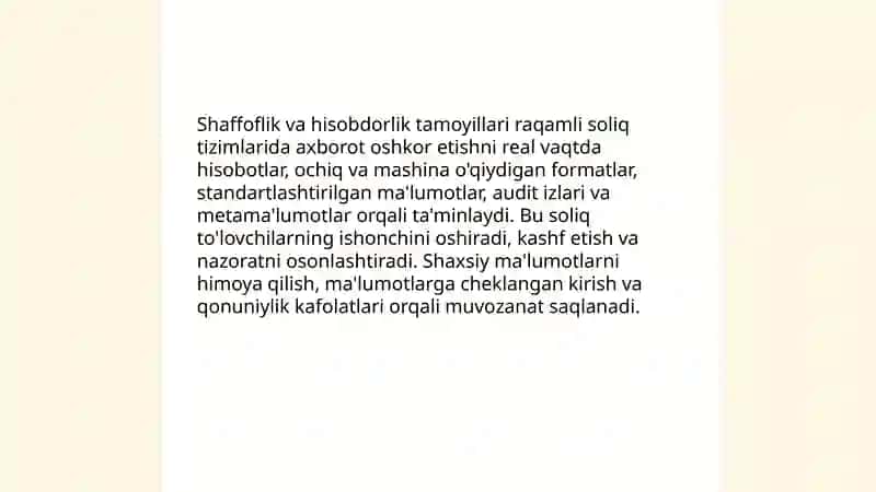 Raqamli soliq tizimining asosiy tamoyillari va ularning samaradorligi 4
