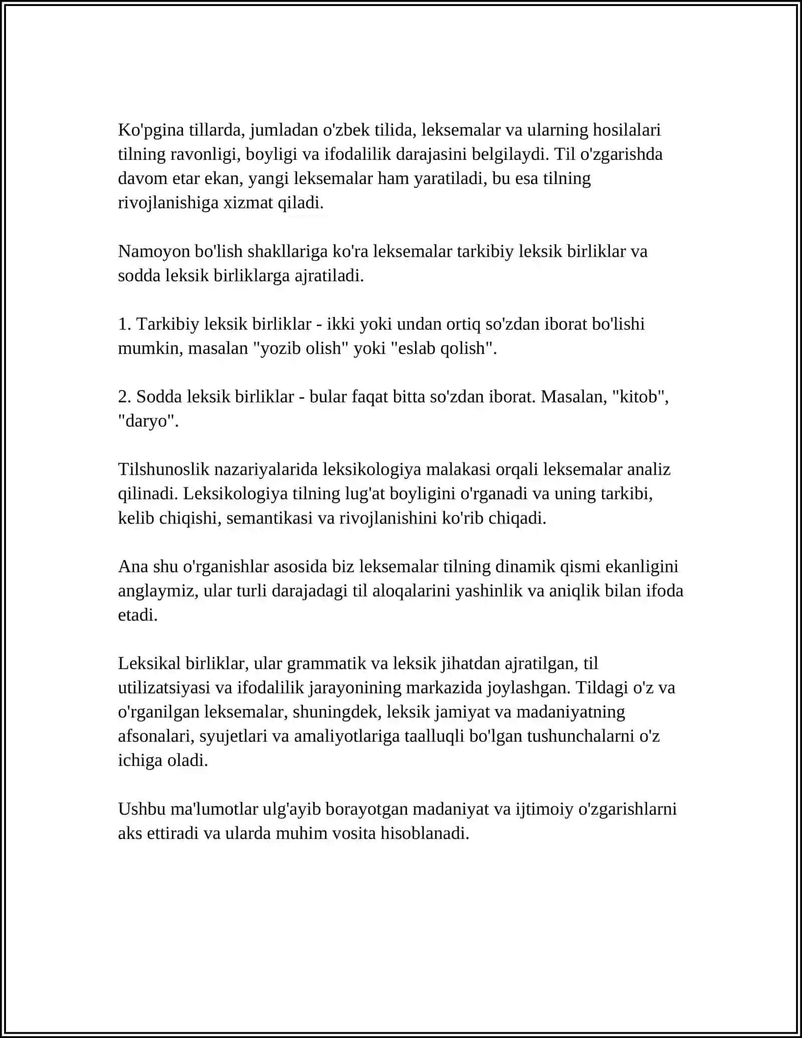 LEKSIKOLOGIYA VA SEMASIOLOGIYA 4