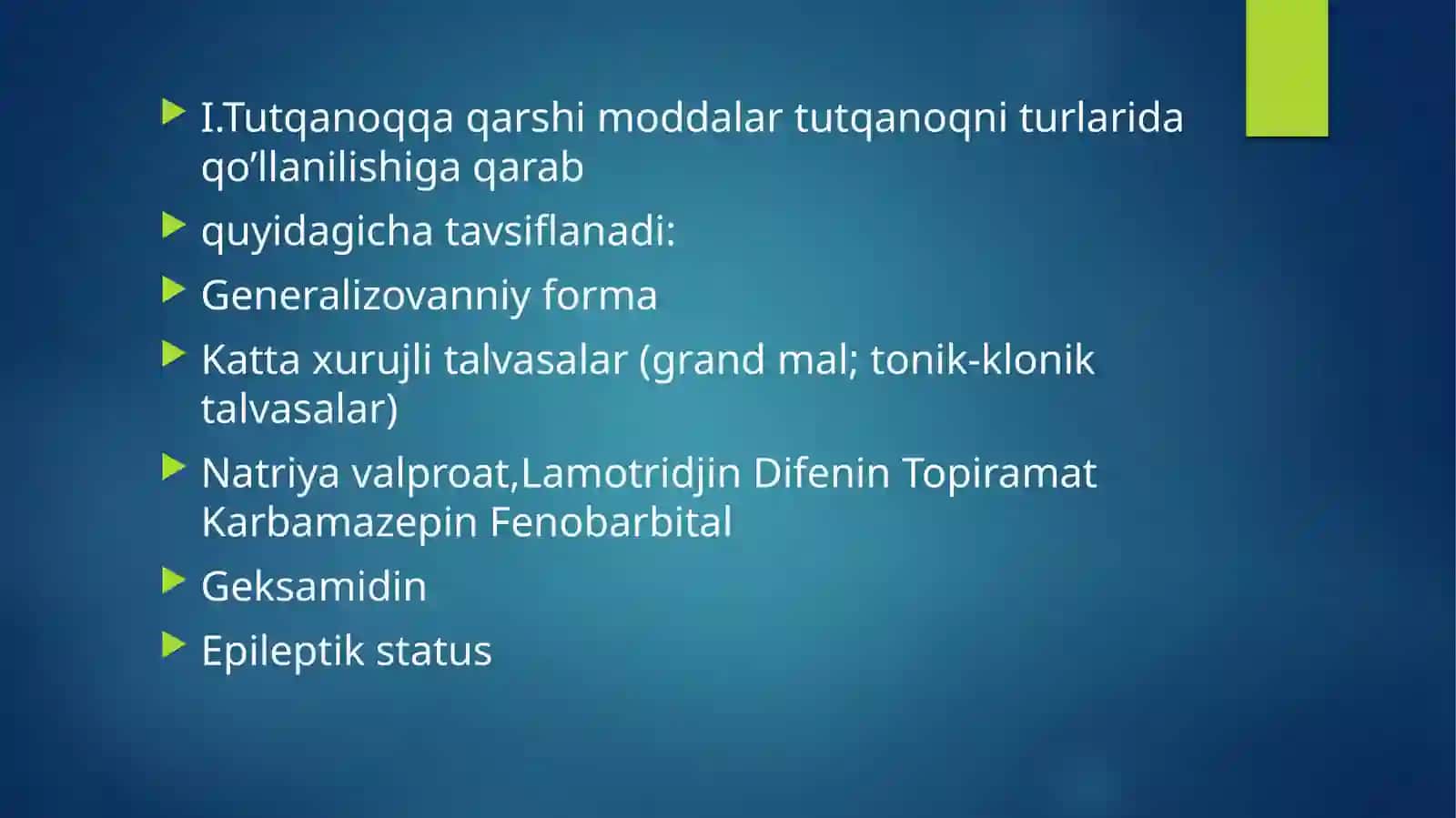 Epilepsiyaga qarshidorivositalari 4