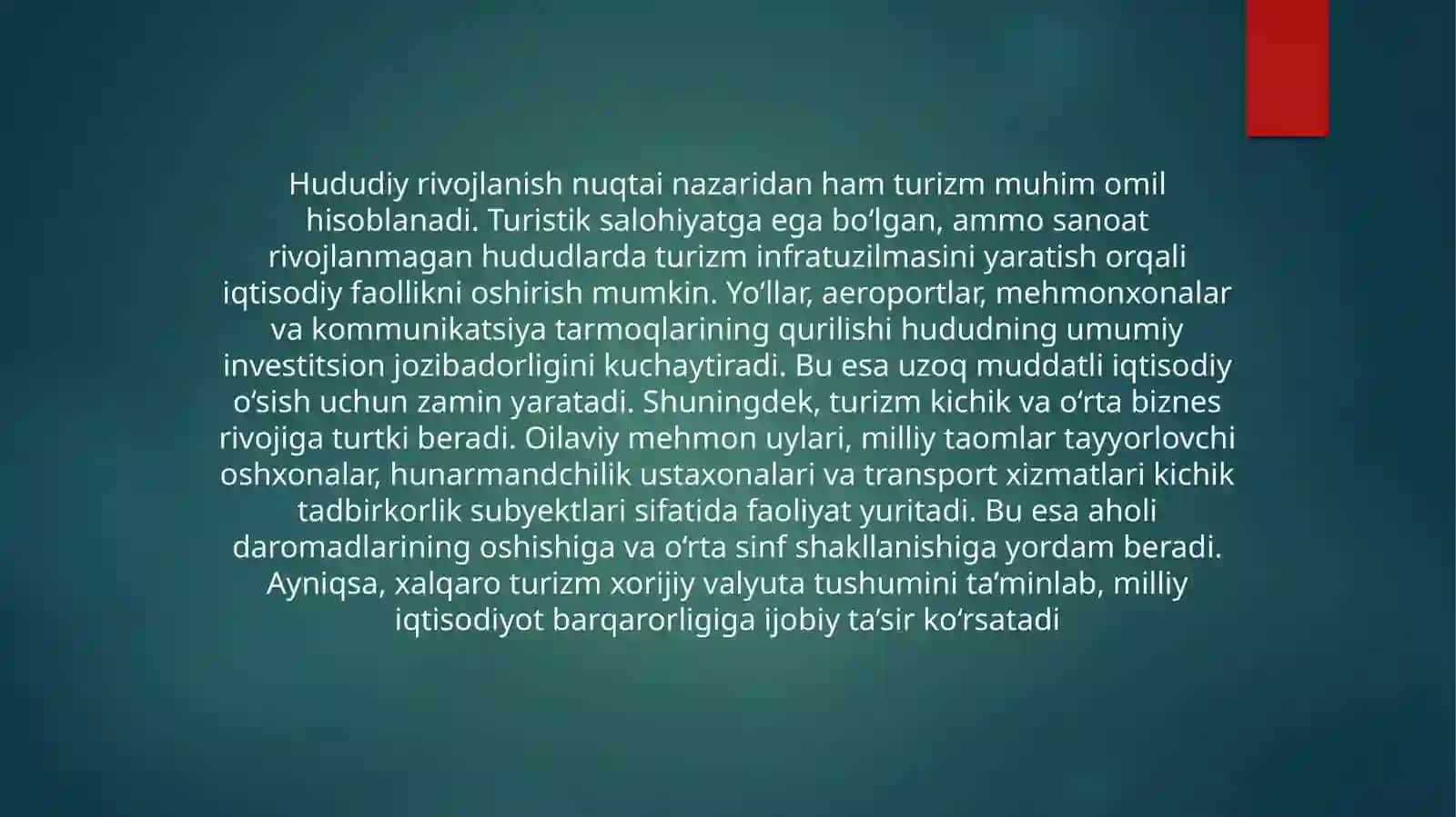 Turizm nirejlashtirishning iqtisodiy jihatlari 4