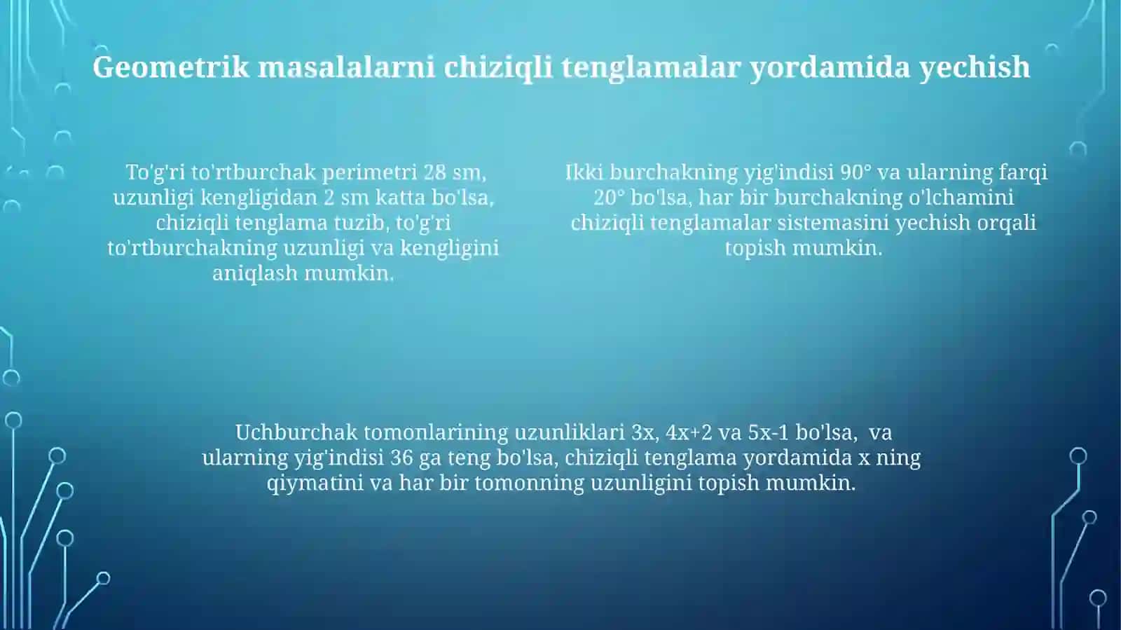 Tekislikda toʻgʻri chiziq tenglamalari 4
