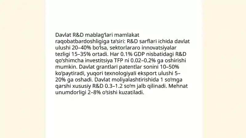 Mamlakatning xalqaro raqobatbardoshligiga innovatsion siyosatining tasiri 4