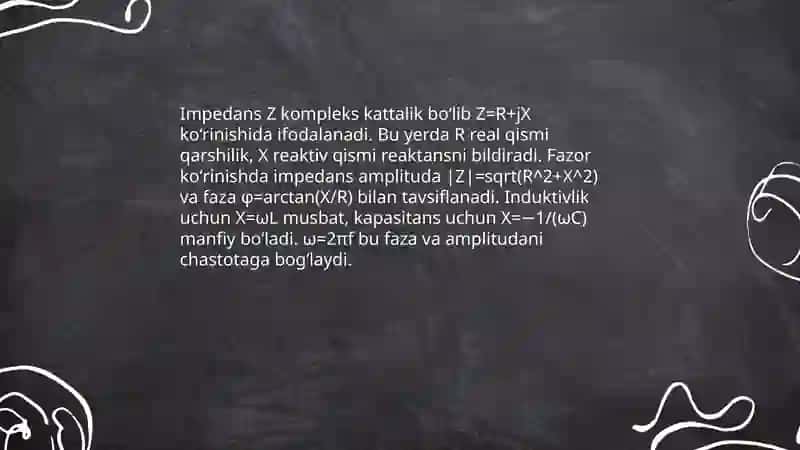 Impedans va toʻliq elektr oʻtkazuvchanlik 4