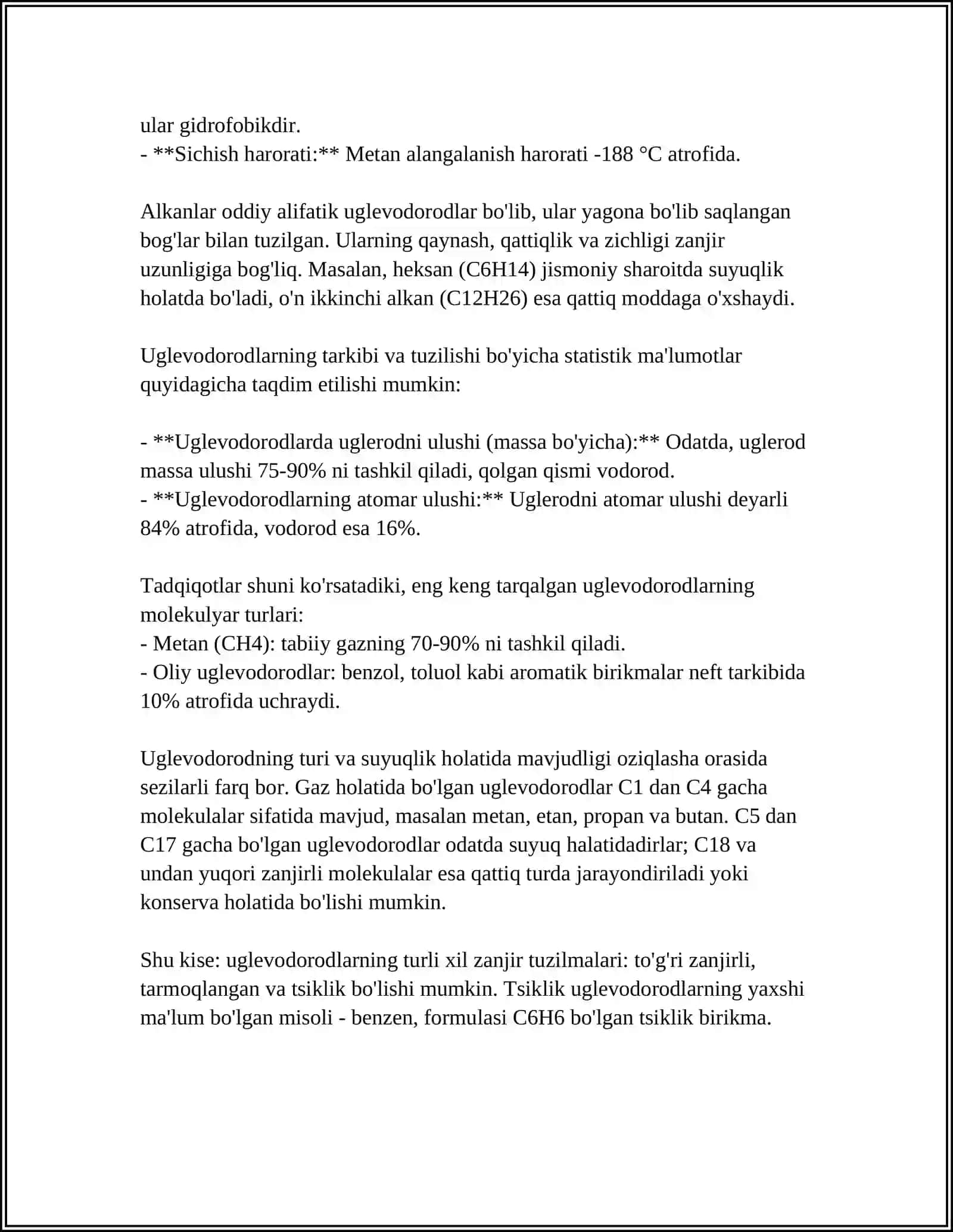 MUSTAQIL ISH Mavzu: UGLEVODORODLAR HAQIDA MA'LUMOT 4