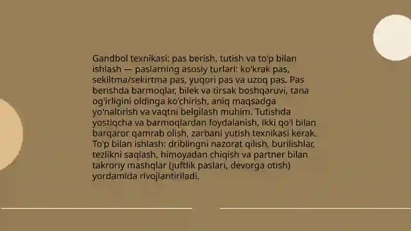 Gandbol nazariyasi va uslubiyati 4