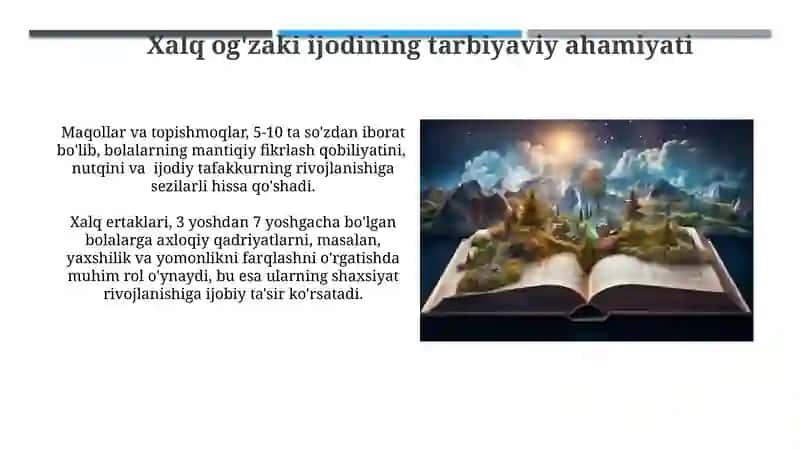 Afsona va rivoyat va dostonlarning xalq pedagogikasidagi oʻrni va ahamiyati 4