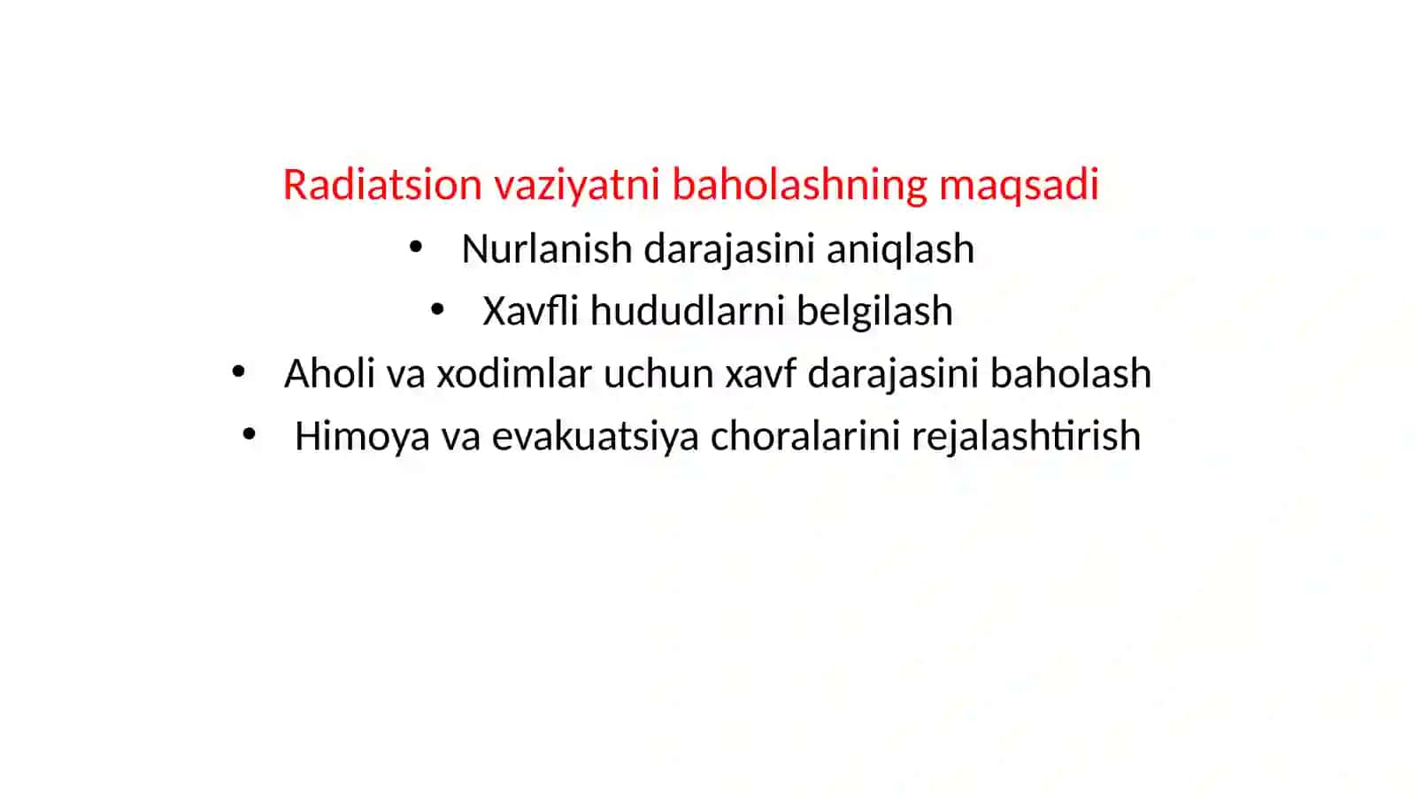 Radiatsion va kimyoviy vaziyatni baholash 4