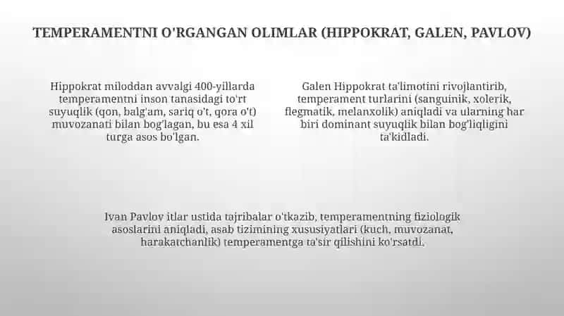 Temperament: Nazariya, Turlari va Fiziologik Asoslari 4