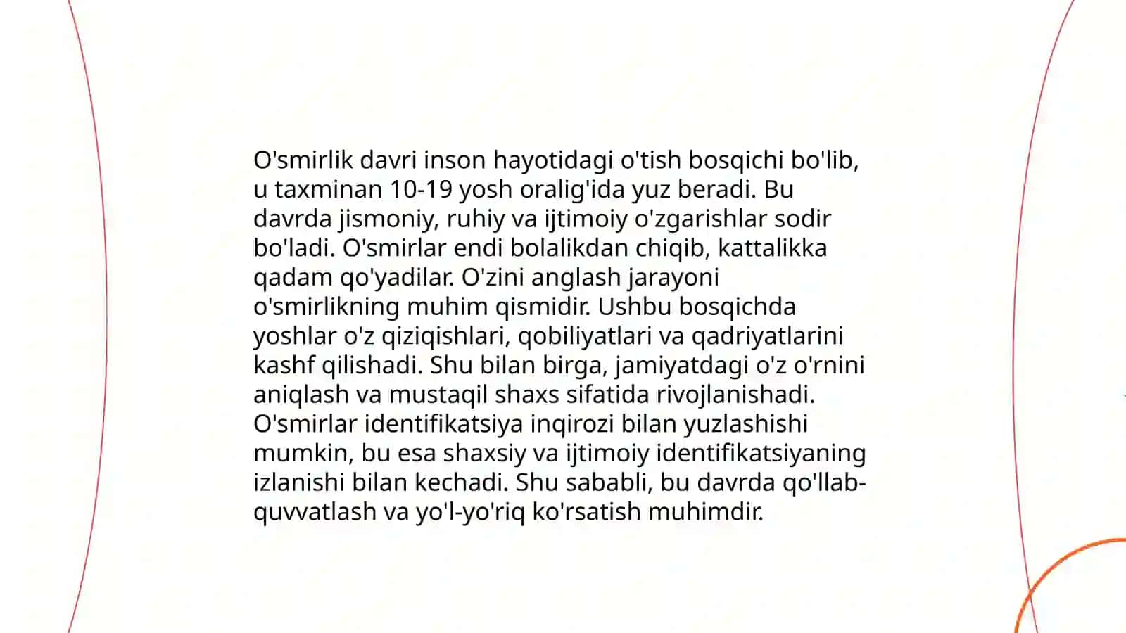 O'smirlik davrida jinsiy rivojlanish, o'smirlik davri psixologiyasi 4