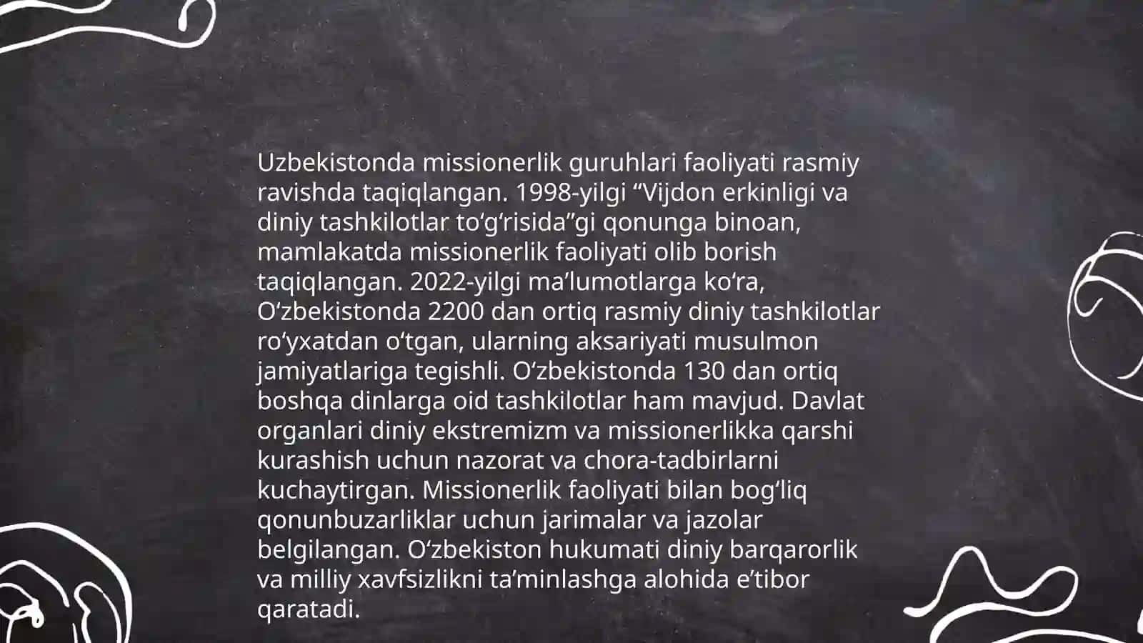 O'zvekistonda faoliyati kuzatilgan missionerlik harakatlari va ular faoliyatining oqibatlari 4