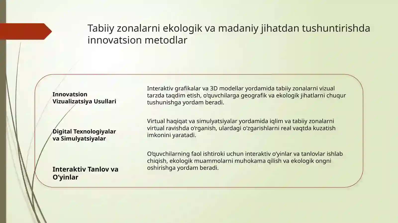 Oʻzbekistoni iqlimi va tabiat zonalarini o‘rgatish usullari 4