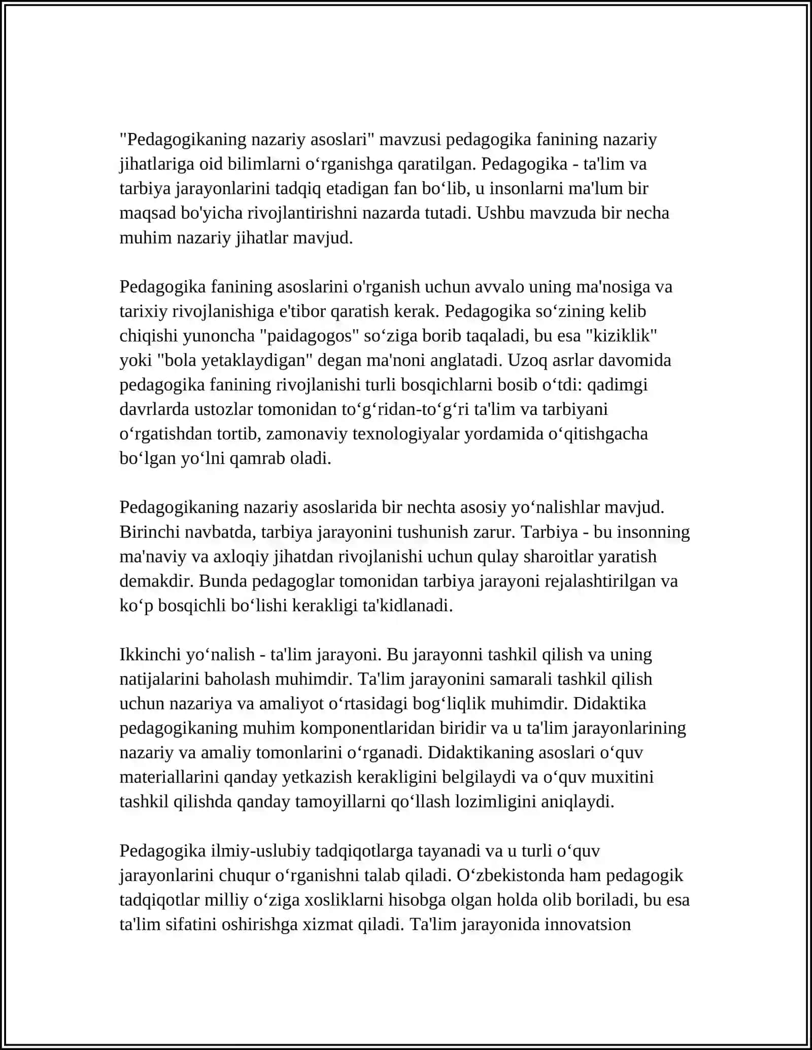 BOSHLANG'ICH TA'LIM DARSLARIDA BILIM, KO'NIKMA MALAKALARNI AMALDA QO'LLASHGA O'RGATISHNING PEDAGOGIK ASOSLARI 4