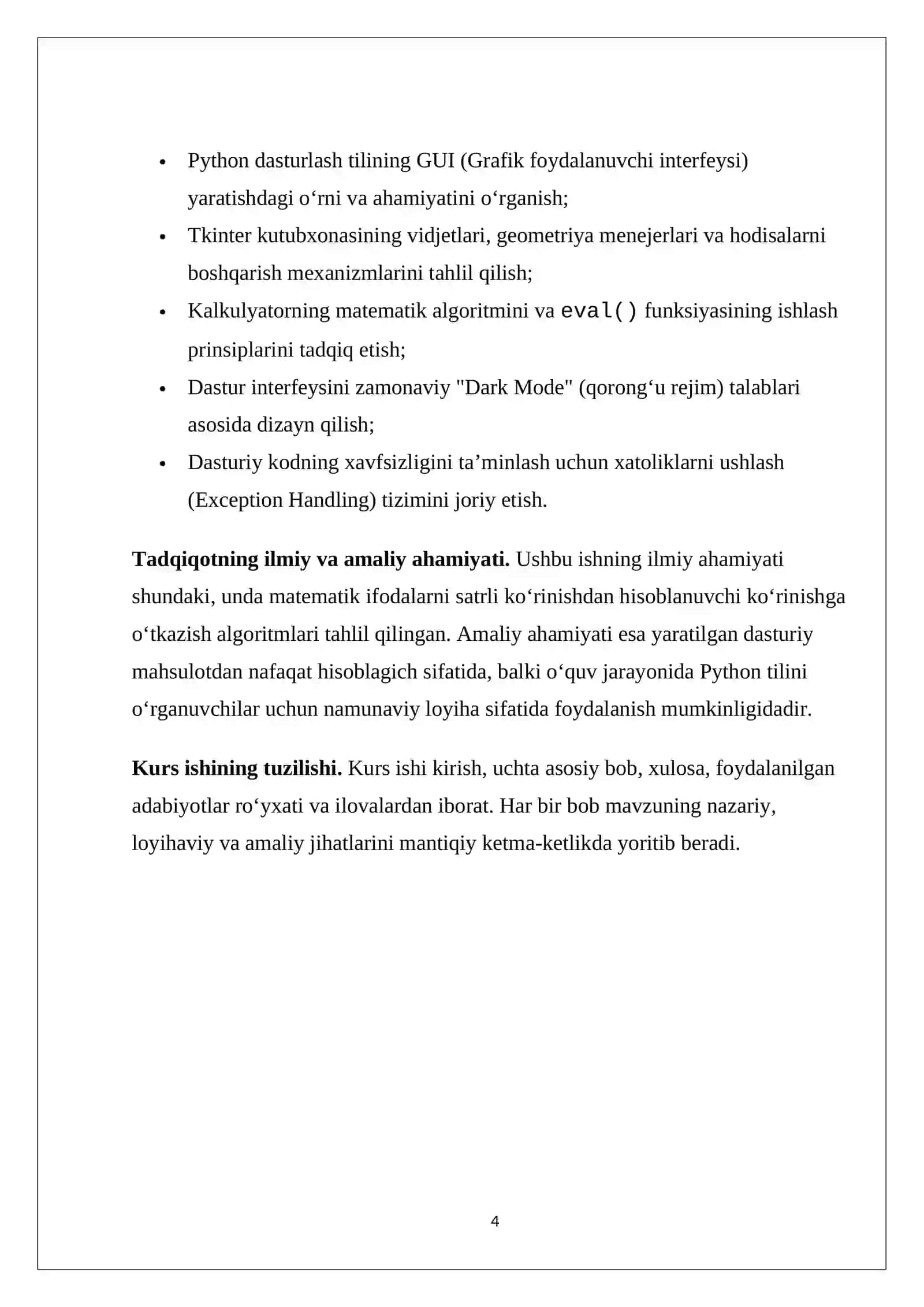 PYTHON DASTURLASH TILI VA GUI TEXNOLOGIYALARI 4