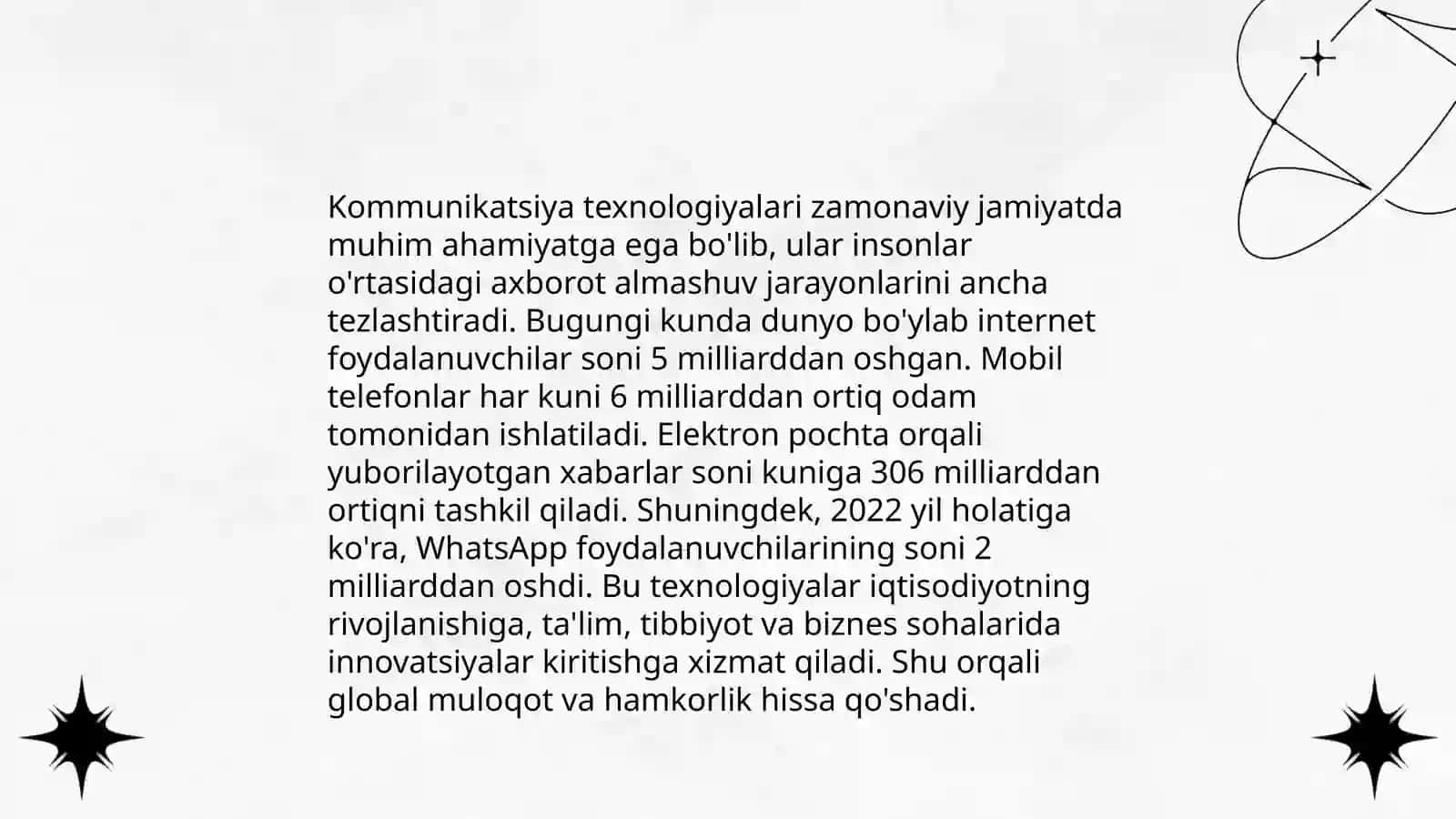 Axborot kommunikatsiya texnologiyalarini oʻrni va ahamiyati 4