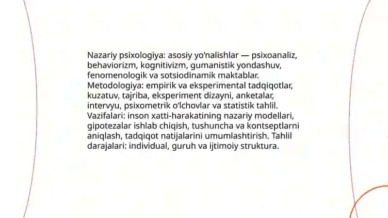 Psixologiyaning fanning tarmoqlari va tuzilishi 4