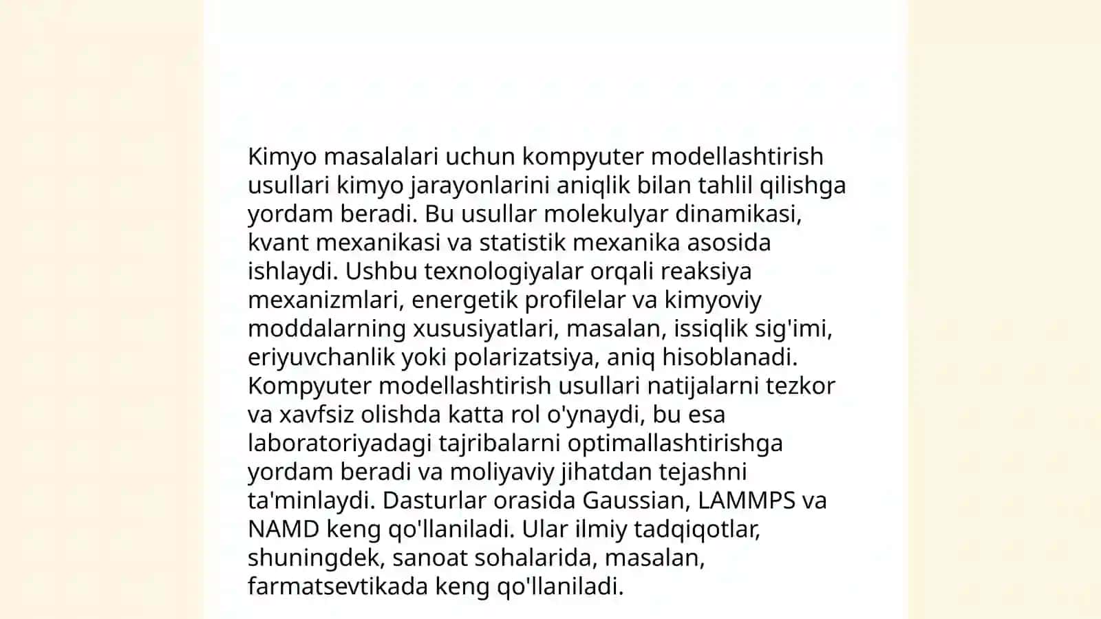 Kimyo masalalarini yechishda kompyuterdan foydalanish 4