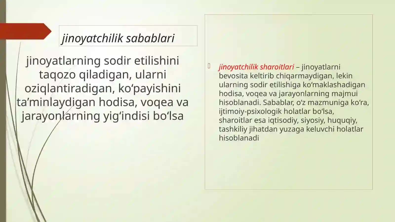JINOYATCHILIK SABABLARI. JINOYATCHI SHAXSI TUSHUNCHASI, UNING TUZILISHI VA KRIMINOLOGIK TAVSIFI 4
