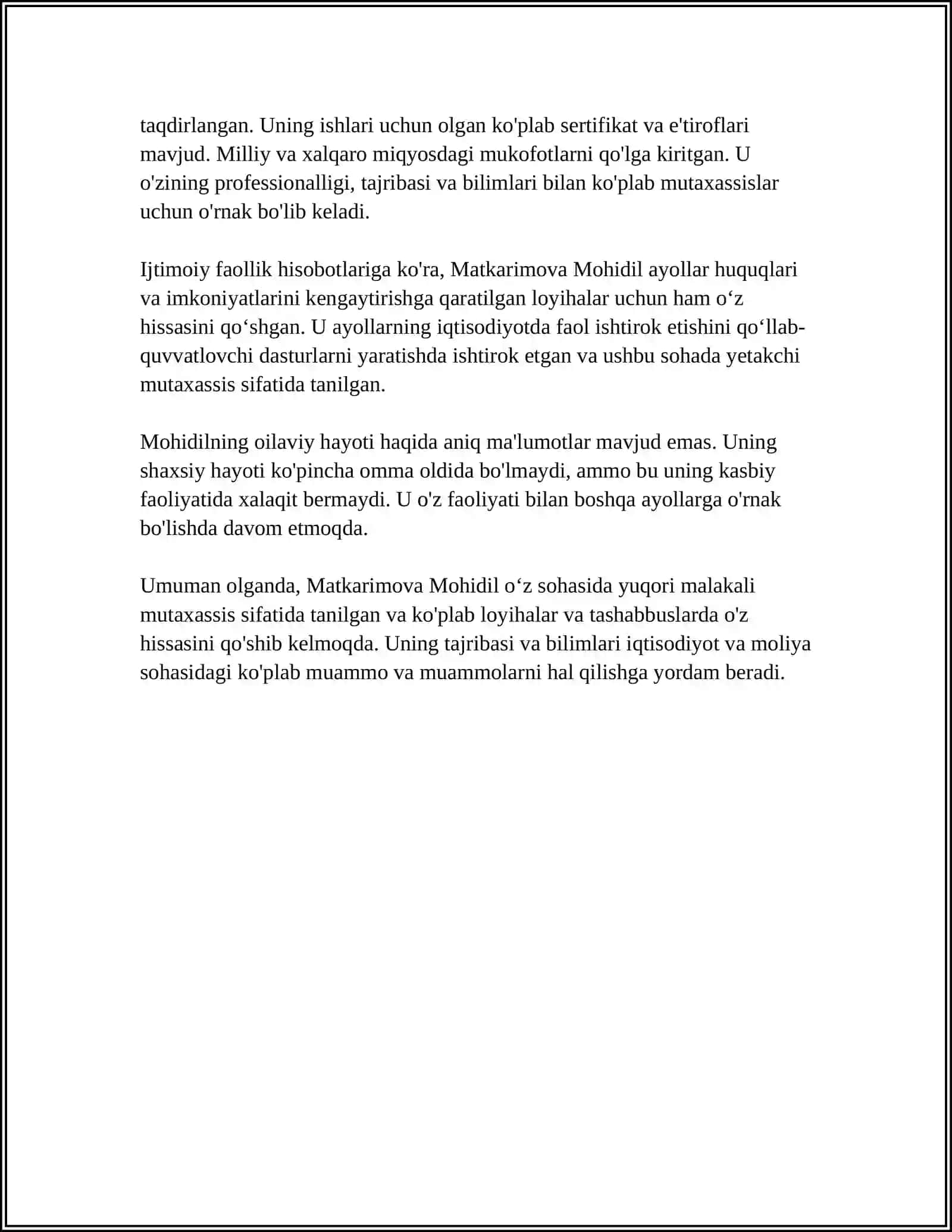 MATKARIMOVA MOHIDIL 4