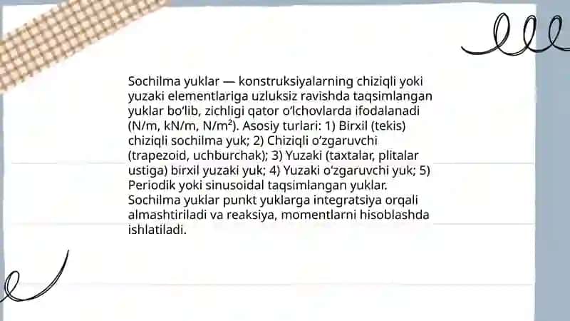 Quyma va sochilma yuklarning tasnifi 4