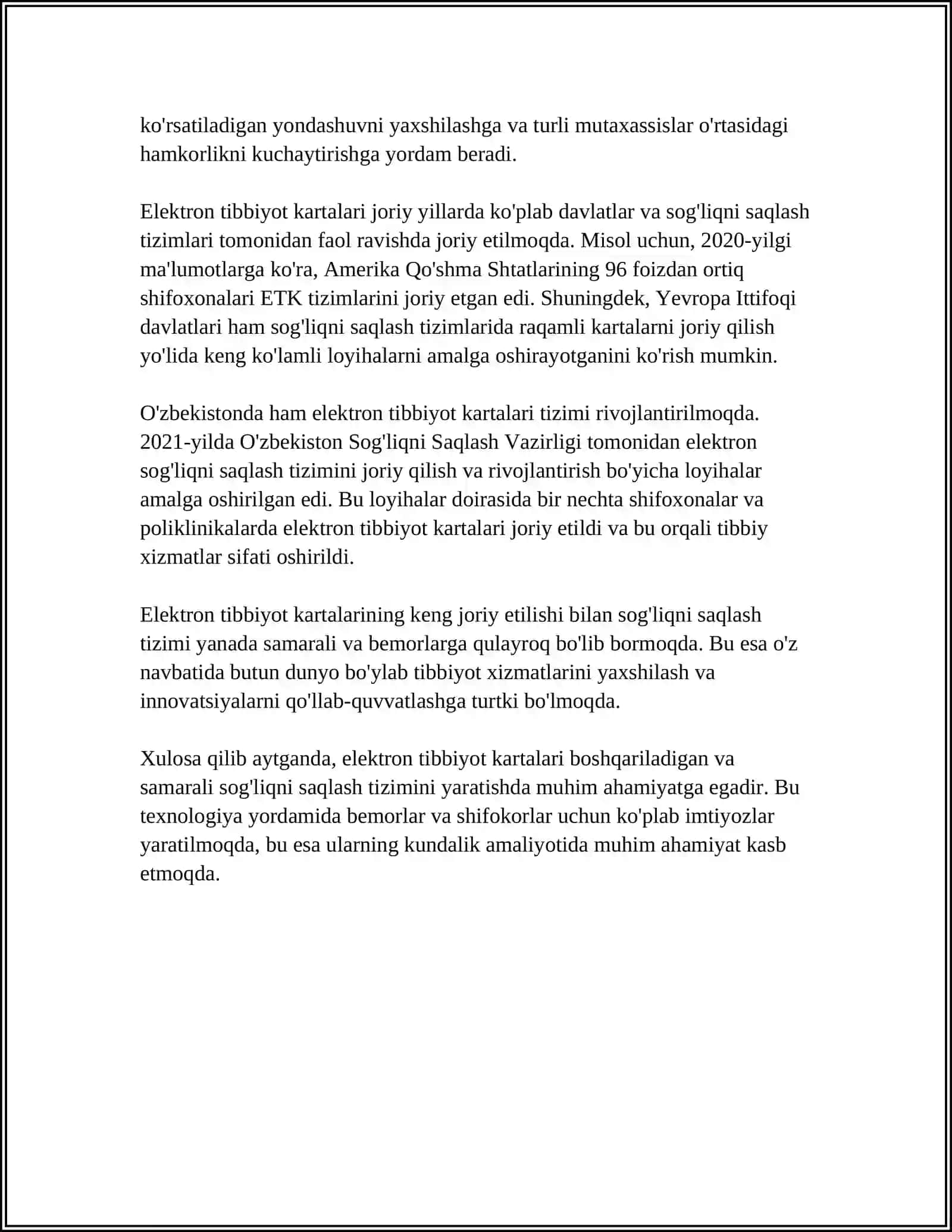 Elektron tibbiyot kartalari 4