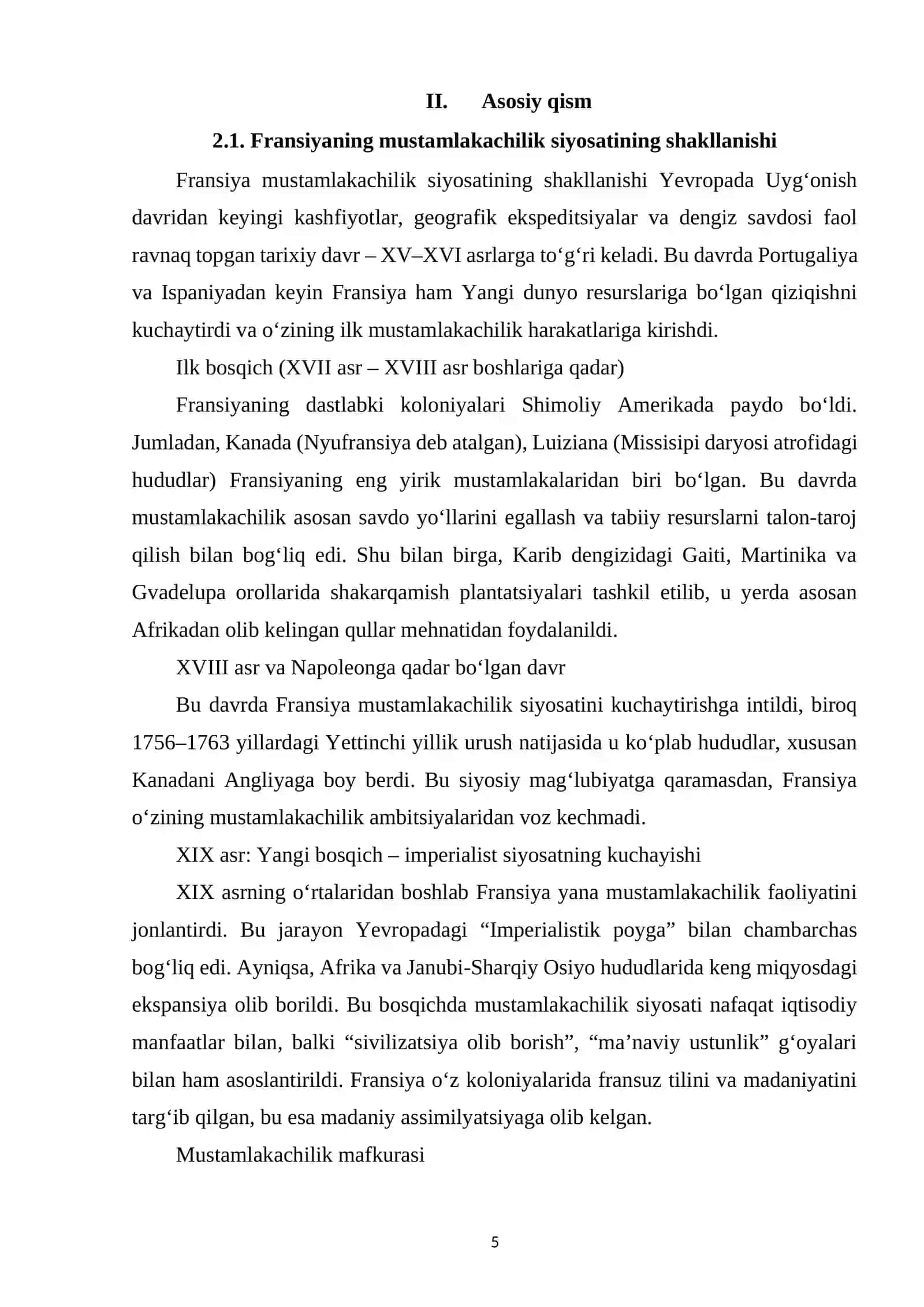 FRANSIYANING MUSTAMLAKACHILIK SIYOSATI 4