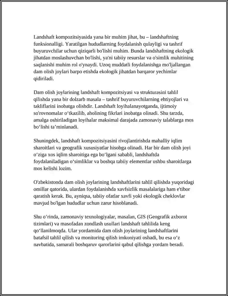 DAM OLISH JOYLARINING LANDSHAFT TAHLILI 4