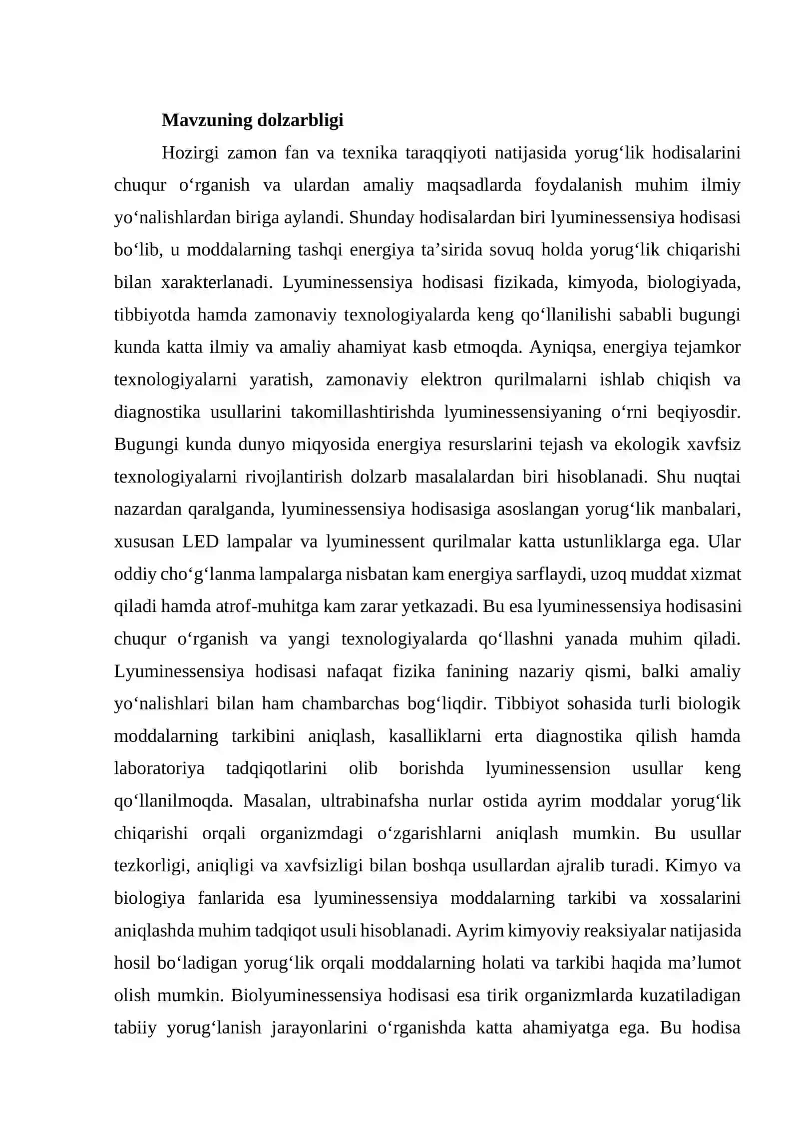 lyuminissensiya hodisasi va uning qoʻllanilishi 4