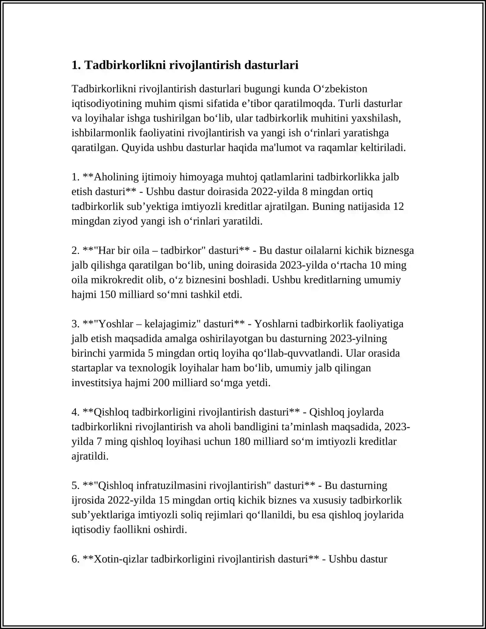 O'zbekiston Respublikasi Tadbirkorlikni Rivojlantirish Agentligi huuzuridagi Tadbirkorlik Faoliyatini Qo'llab-quvvatlash Davlatjamg'armasi 4
