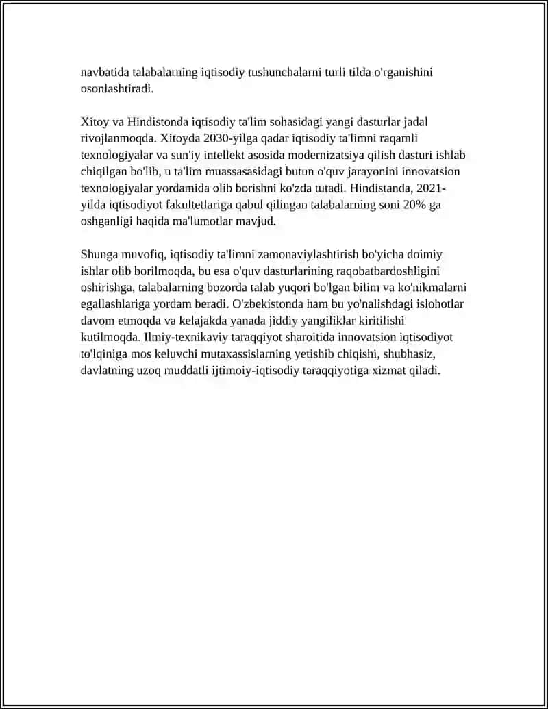 MAJNOLIZIM IQTISODIY TAʼLIM OTLIARTIRMINLAT 4