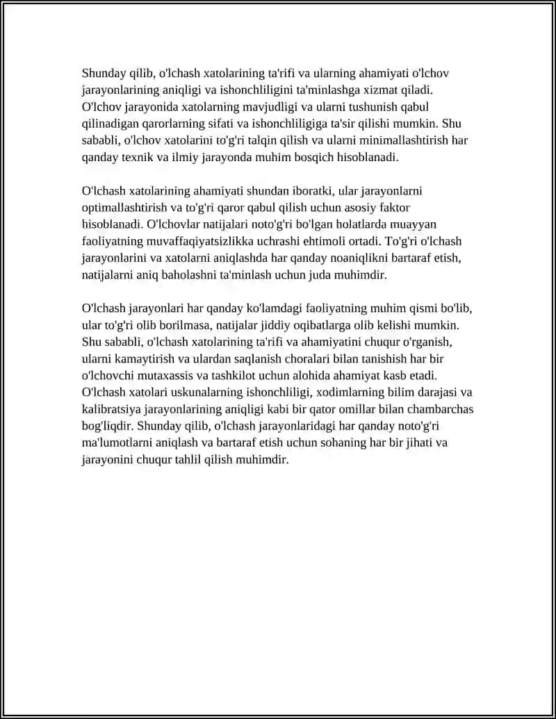 O'LCHASH XATALIKLARI VA ULARNING TURLARI 4