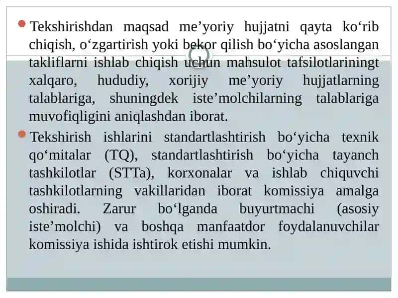 Me’yoriy hujjatlarni tekshirish, qayta ko‘rib chiqish, o‘zgartirish va bekor qilish tartibi 4