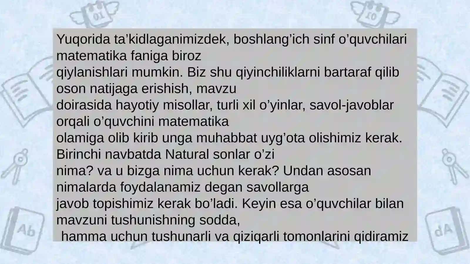 Boshlang‘ich sinflarda natural sonlar ustidagi amallarni o‘qitishning muhim masalari 4