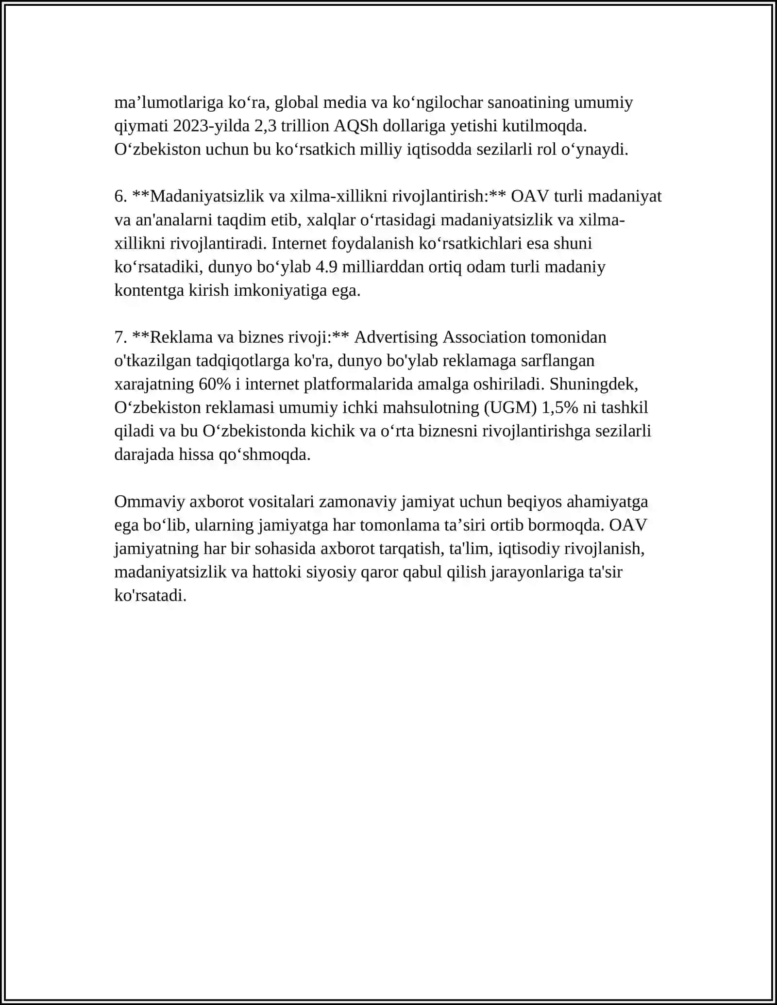 Ommaviy axborot vositalarining jamiyatdagi roli 4