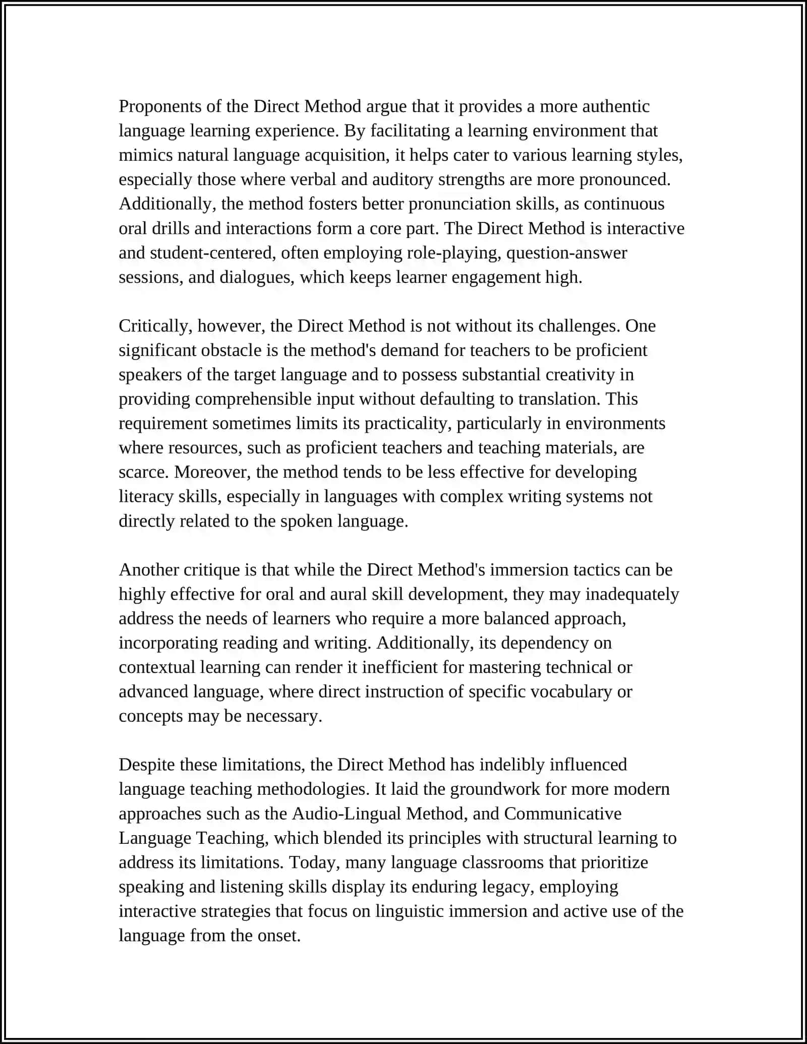 A STUDY ON THE DIRECT METHOD TO ENHANCE SPEAKING WITH A FOCUS ON CULTURAL AWARENESS AMONG BEGINNER 4