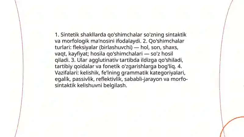 So'zlarning sintetik va analitik shakllari 4