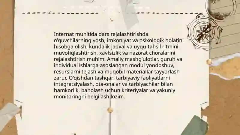Internatda ishlash asoslarini uqitish metodikasi 4
