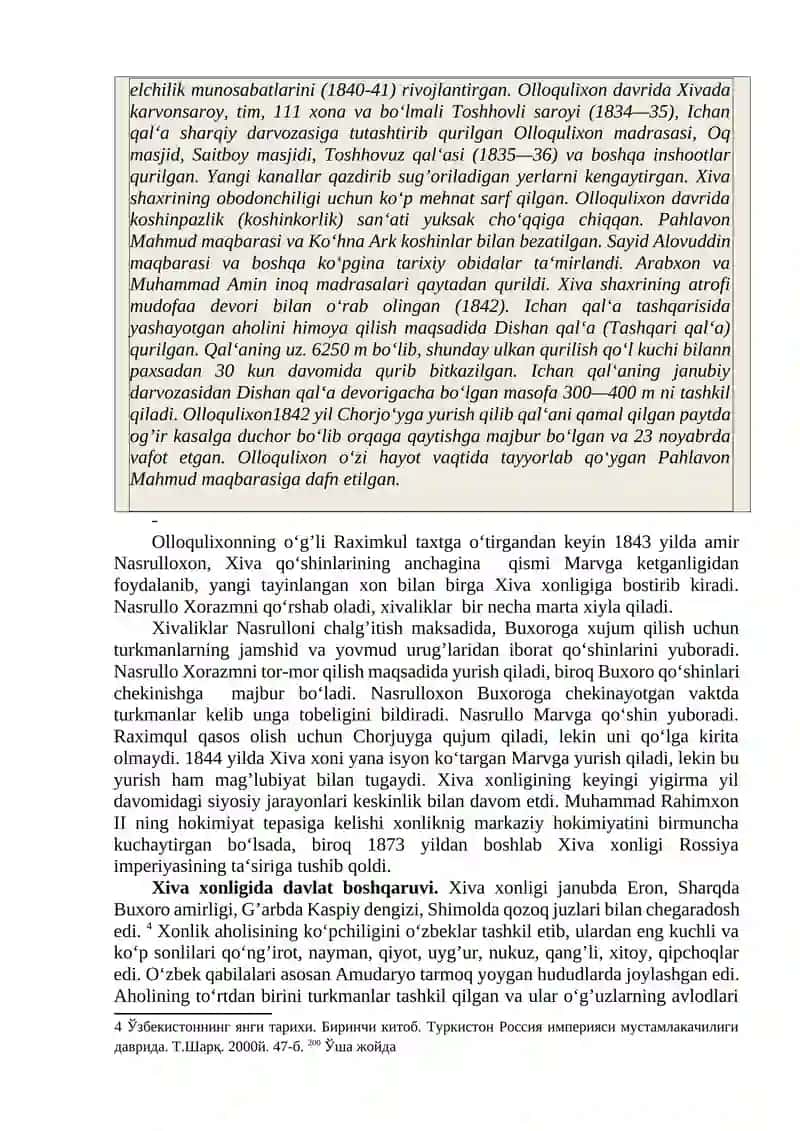 Xiva qo’ng’irotlari sulolasining siyosiy tarixi (XVIII asrning oxiri –XIX asrning birinchi yarmi) 4