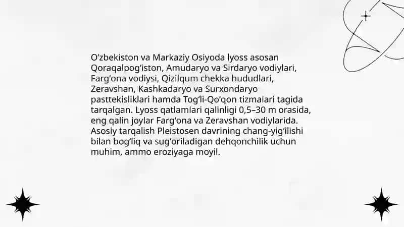 Lyoss va lyossimon jinslarning tarqalishi 4