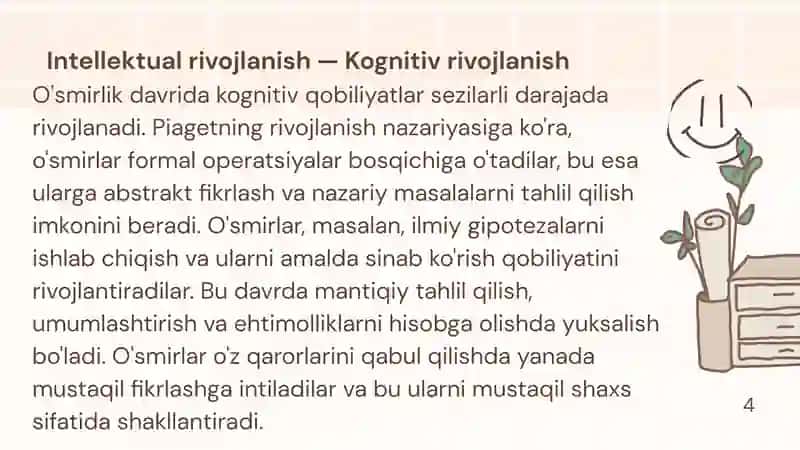 O'smirlarda intellektual va emotsional xususiyatlarning rivojlanishi 4