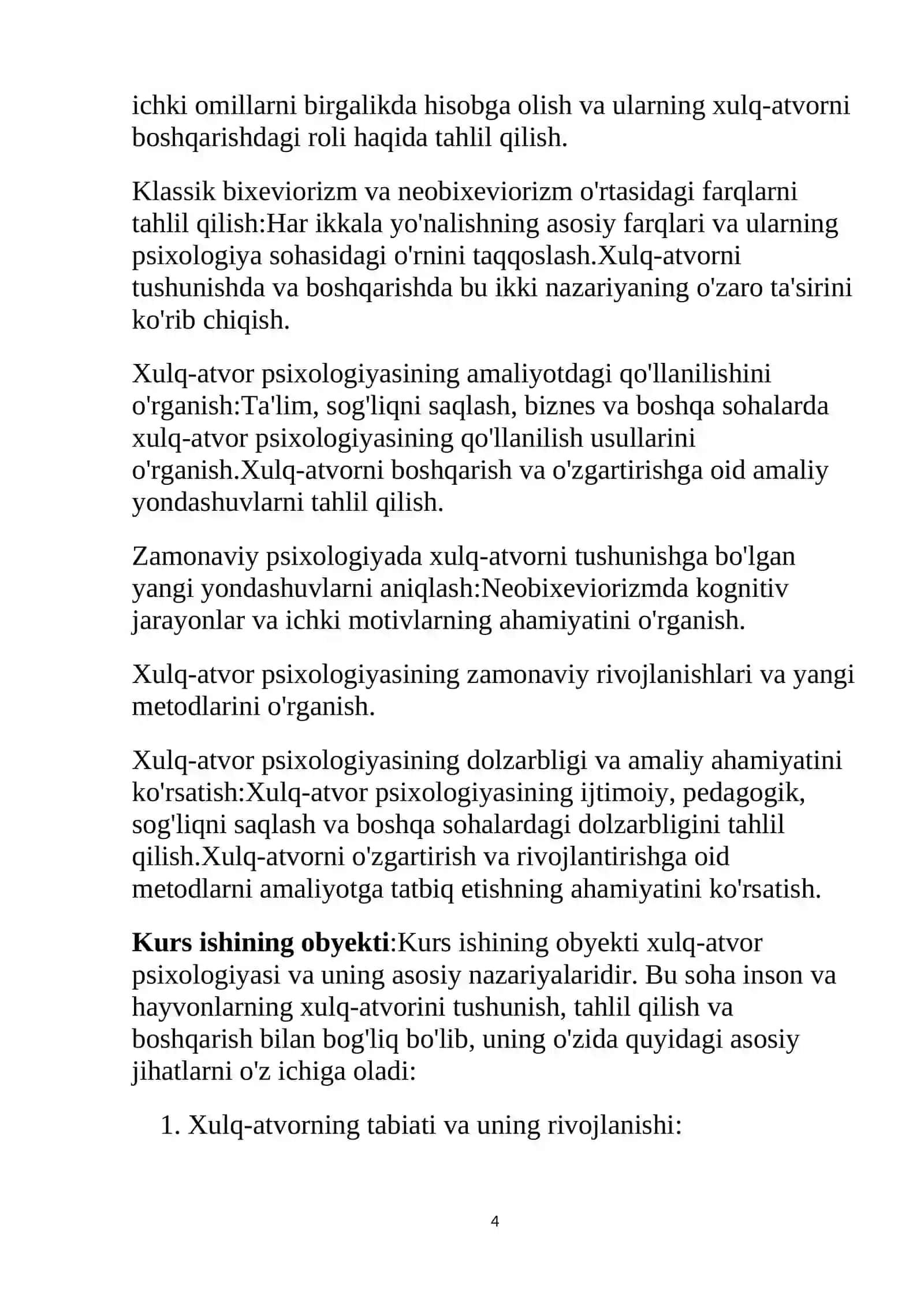Xulq-atvor psixologiyasining predmeti va vazifalari 4