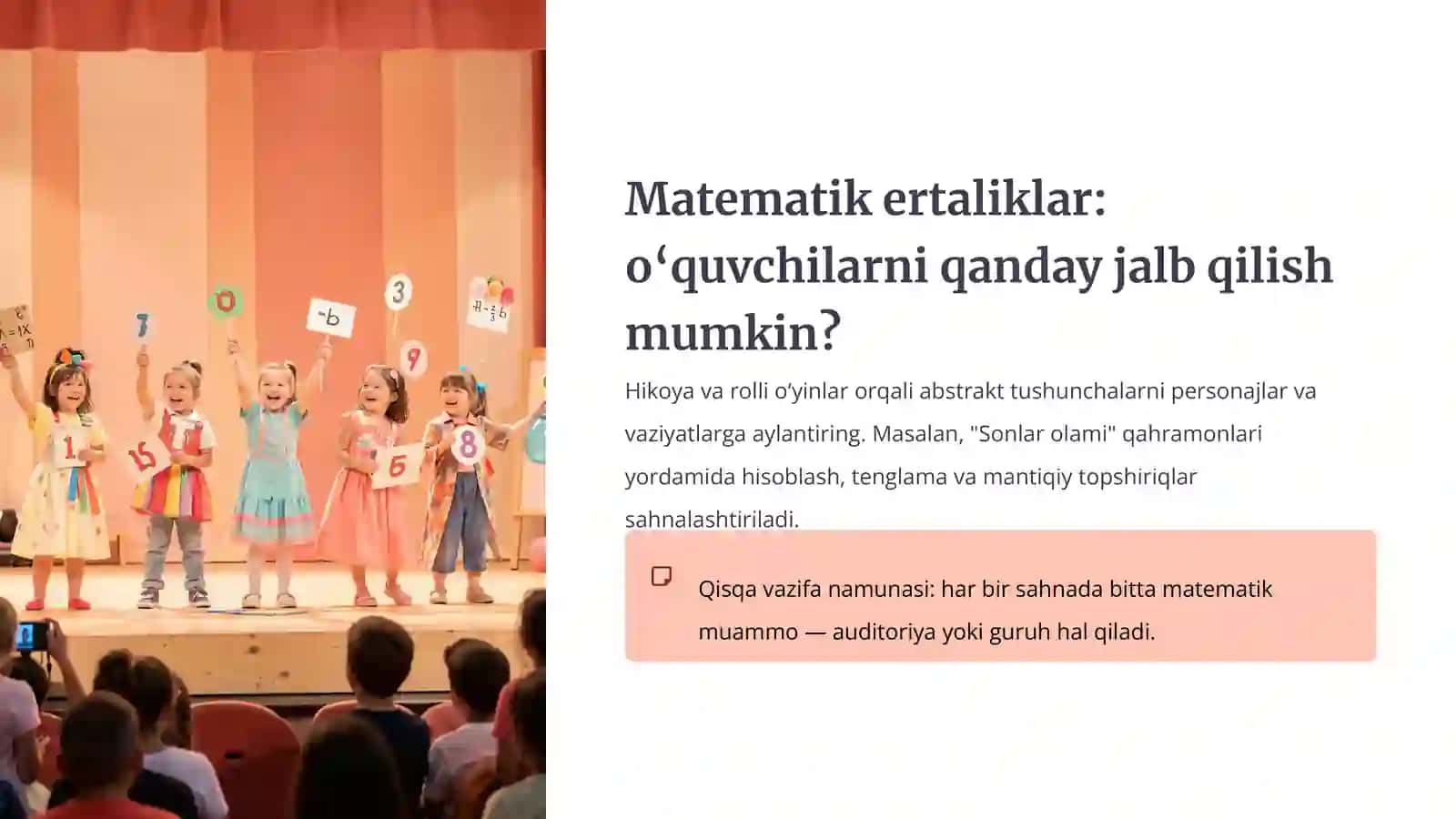 Matematikadan Ekskursiyalar, Ertaliklar va O‘yinlarni Tayyorlash va O‘tkazish Metodikasi 4