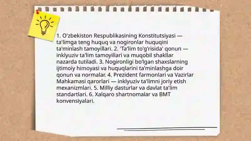 Inklyuziv taʼlimning huquqiy meʼyoriy asoslari 4