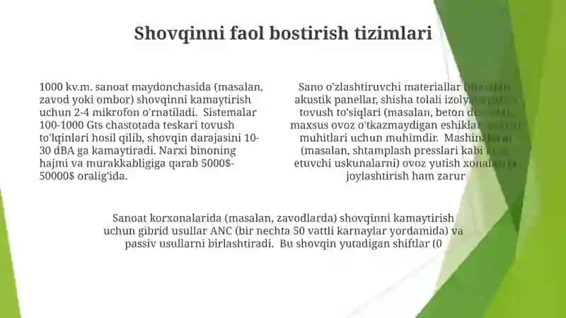 Sanoat binolarining shovqinlarini kamaytirish usullari 4