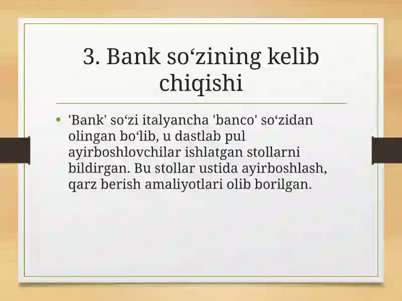 Banklarning Kelib Chiqishi va Bank Tizimi 4