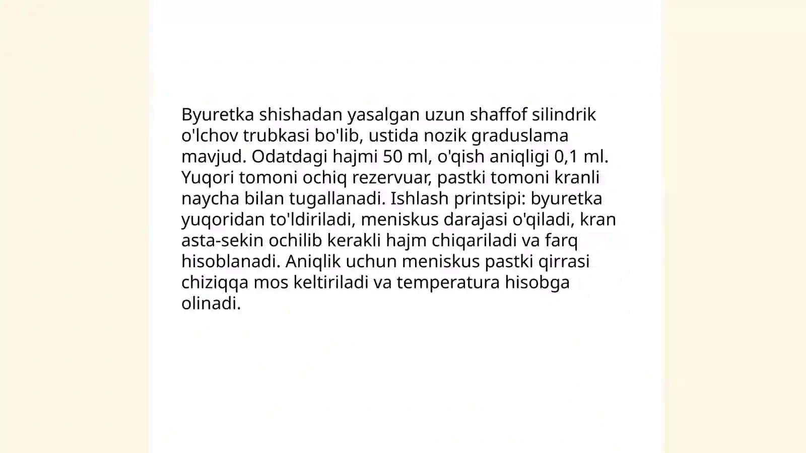 Pipetka byuretka va boshqa oʻlchov asboblari 4