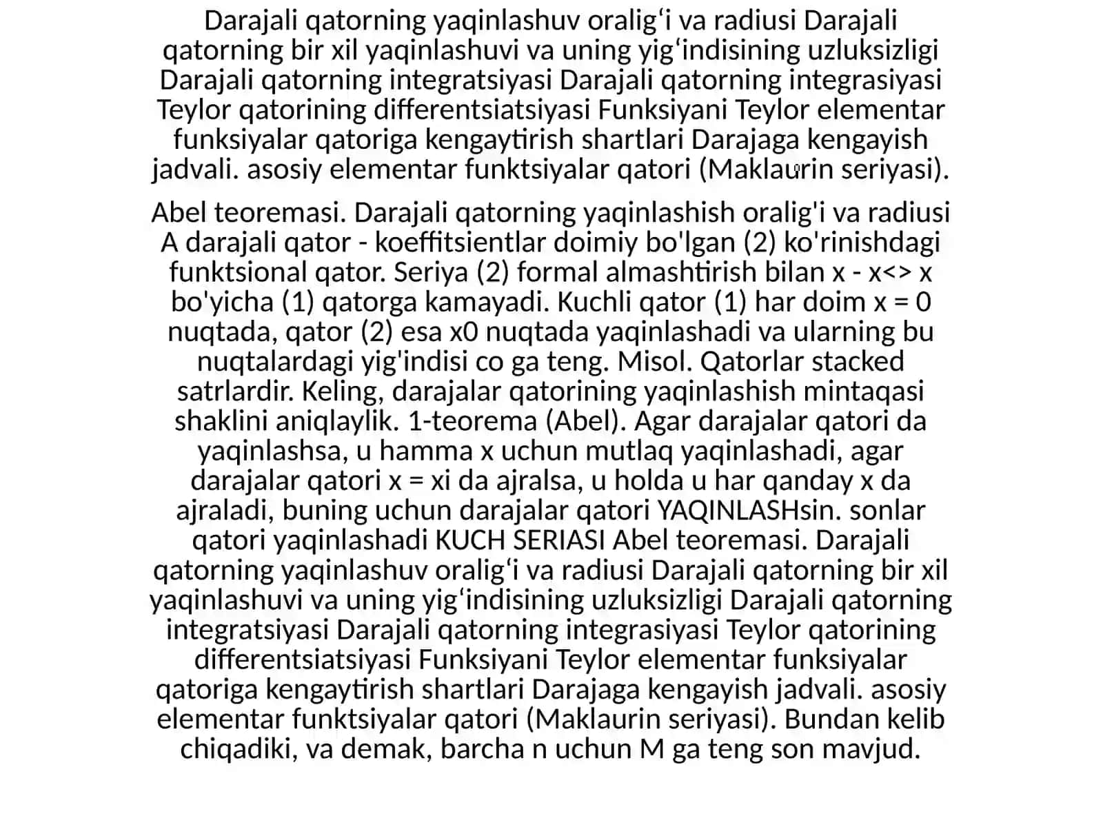 Darajali qatorning tekis yaqinlashishi 4